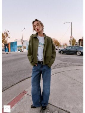 Zara Olive Green Bomber Jacket